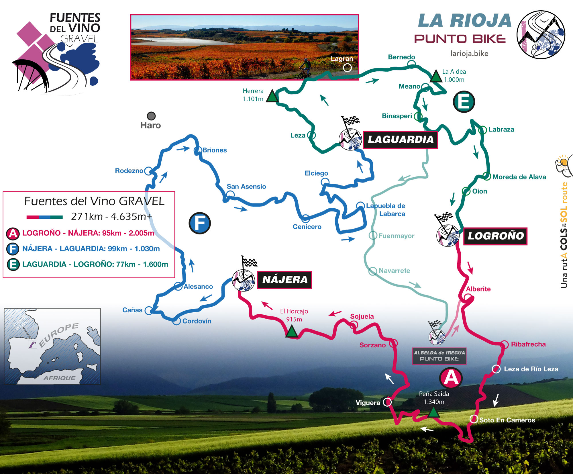 Map Fuentes-del-Vino-GRAVEL-3-stages
