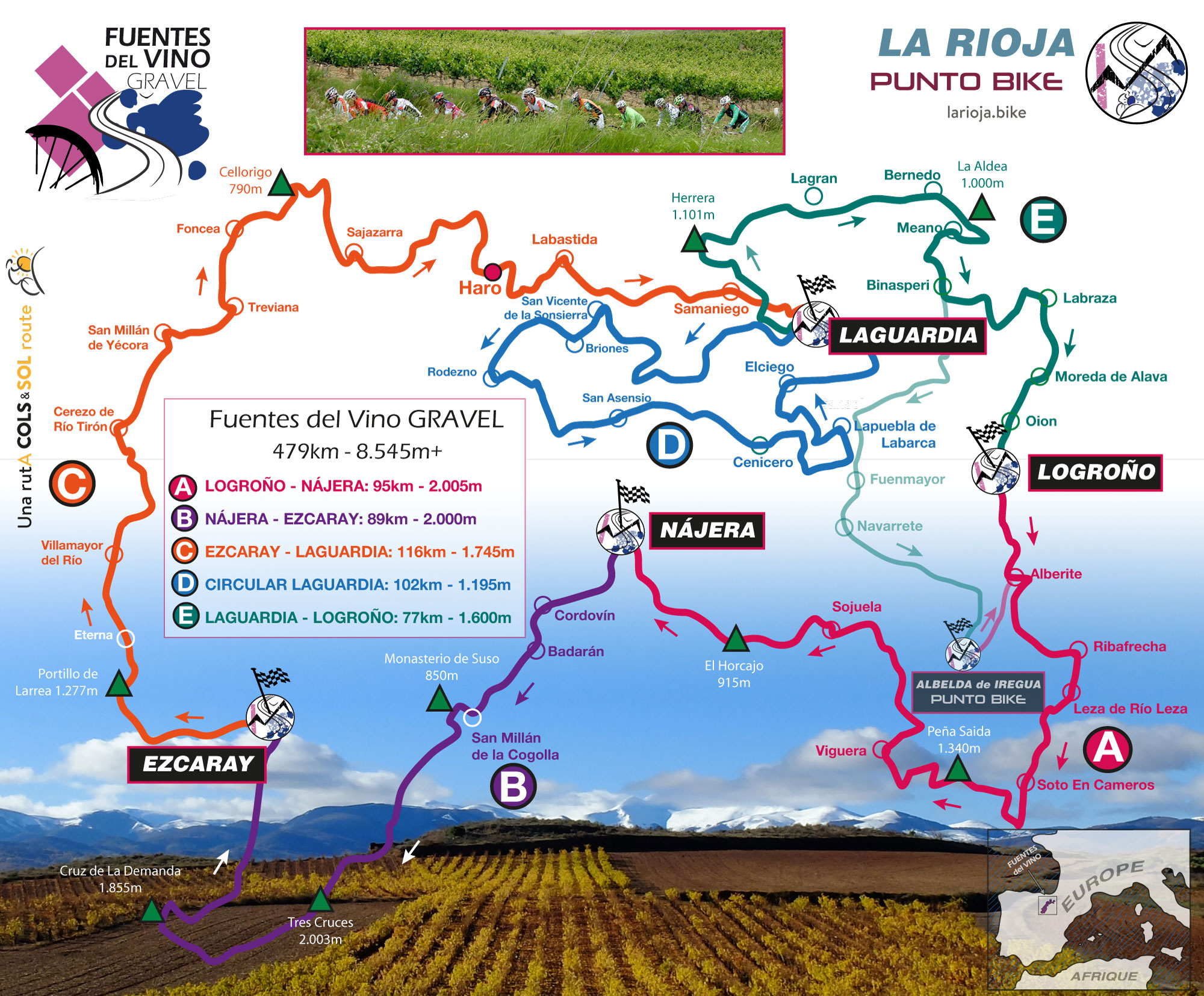 Map Fuentes-del-Vino-GRAVEL Bike route
